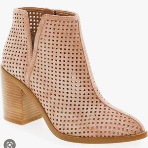 1state Larocka Perforated Leather Western Boot Blush Pink (sz 8)